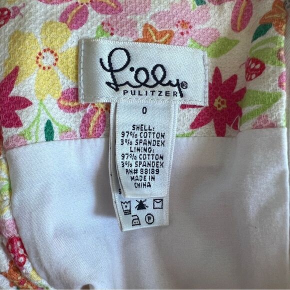 Lilly Pulitzer VTG Floral Mini Dress – Size 0, Adjustable Tie Straps, Ruffle Hem - Picture 8 of 8